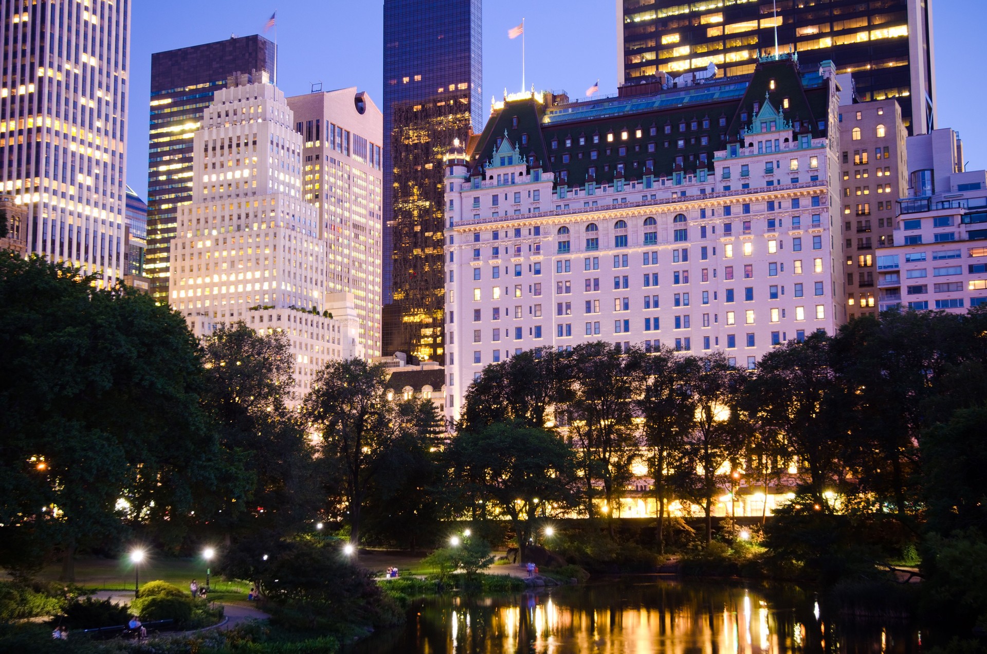 Plaza Hotel and other buildings as seen from Central Park
